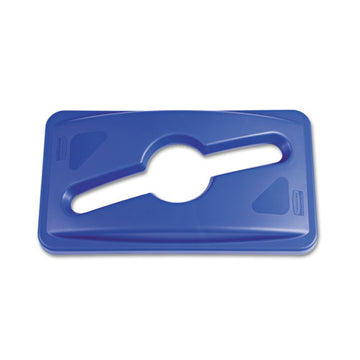 Rubbermaid® Commercial Slim Jim Single Stream Recycling Top For Slim Jim Containers, 12.1w X 21d X 2.75h, Blue freeshipping - TVN Wholesale